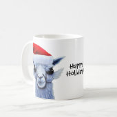 Llama met Santa Hat Coffee-Mok Koffiemok (Voorkant links)