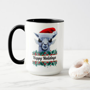 Llama met Santa Hat en Mok van tekst