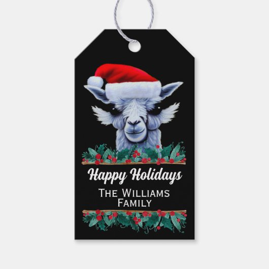Llama met Santa Hat Gift-Labels Cadeaulabel (Voorkant)
