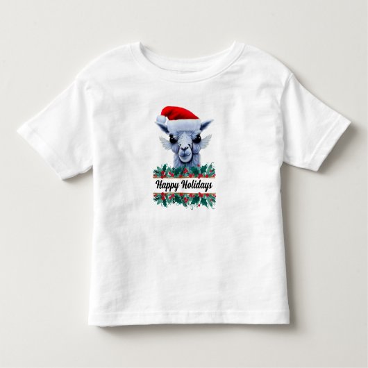 Llama met Santa Hat Kinder Shirts (Voorkant)