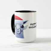 Llama met Santa Hat Mok (Voorkant links)