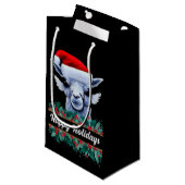 Llama met Santa Hat Small Gift Bag Klein Cadeauzakje (Voorkant Gekanteld)