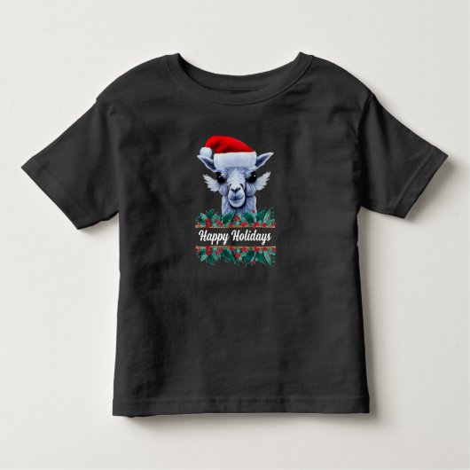 Llama met Santa Hat Toddler T-shirt (Voorkant)