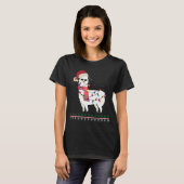 Llama met Sun-glas en Kerstmis met Santa Hat T-shirt (Voorkant volledig)