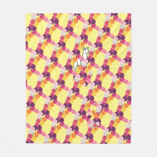 Llama met volken fleece deken (Voorkant)