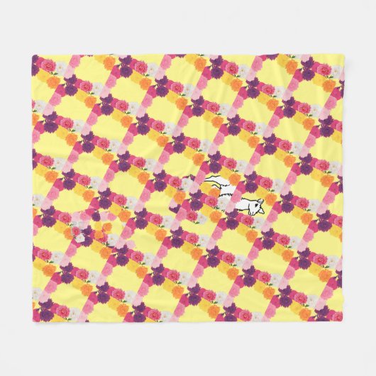 Llama met volken fleece deken (Voorkant (Horizontaal))