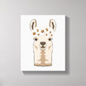 Llama met witte bloesems canvas afdruk (Voorkant)