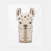 Llama met witte bloesems fleece deken (Voorkant)