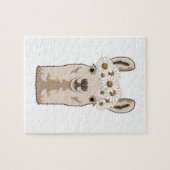 Llama met witte bloesems legpuzzel (Horizontaal)