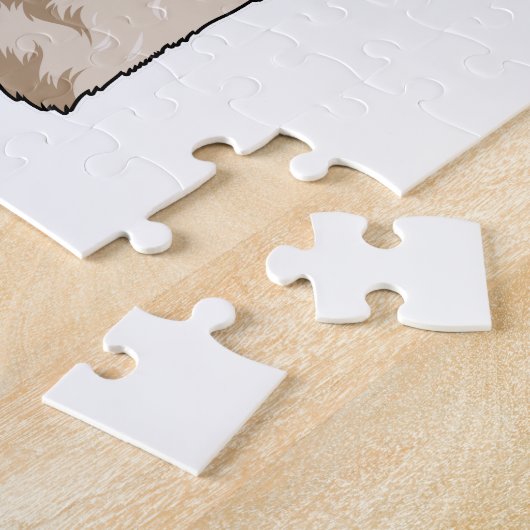 Llama met witte bloesems legpuzzel (Zijkant)