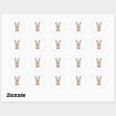 Llama met witte bloesems ronde sticker (Vel)