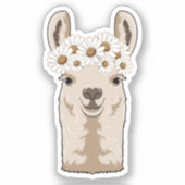Llama met witte bloesems sticker (Voorkant)