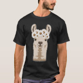 Llama met witte bloesems t-shirt (Voorkant)