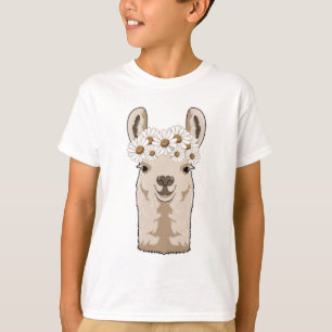 Llama met witte bloesems t-shirt
