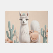 Llama met zadel in de woestijn deurmat (Voorkant)