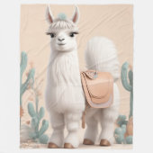 Llama met zadel in de woestijn fleece deken (Voorkant)
