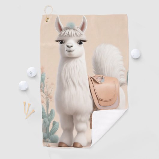 Llama met zadel in de woestijn golfhanddoek (Insitu)