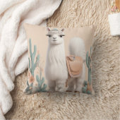 Llama met zadel in de woestijn kussen (Deken)
