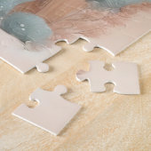 Llama met zadel in de woestijn legpuzzel (Zijkant)