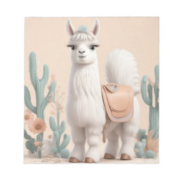 Llama met zadel in de woestijn notitieblok