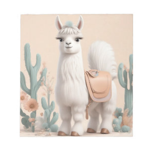 Llama met zadel in de woestijn notitieblok