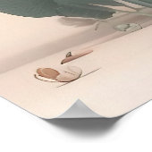 Llama met zadel in de woestijn poster (Hoek)