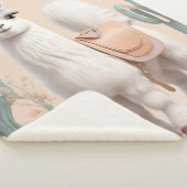 Llama met zadel in de woestijn sherpa deken (3/4)