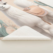 Llama met zadel in de woestijn sherpa deken (3/4)