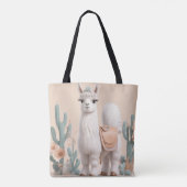 Llama met zadel in de woestijn tote bag (Achterkant)