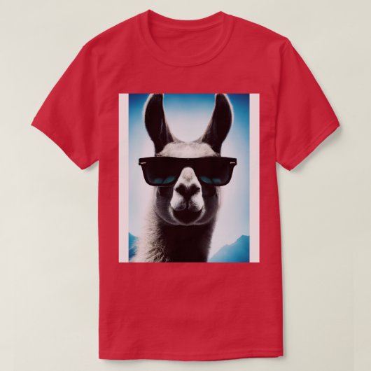Llama met zonnebril 1 t-shirt (Design voorkant)