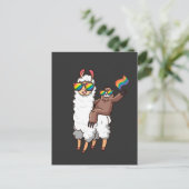 Llama met zonnebril Gelijkheids LGBT Briefkaart (Staand voorkant)