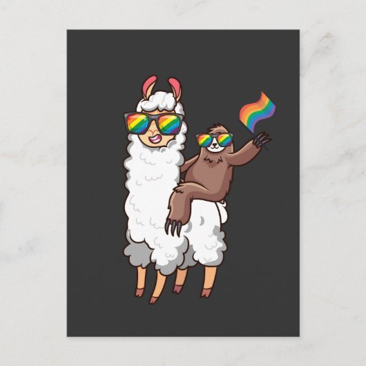 Llama met zonnebril Gelijkheids LGBT Briefkaart (Voorkant)
