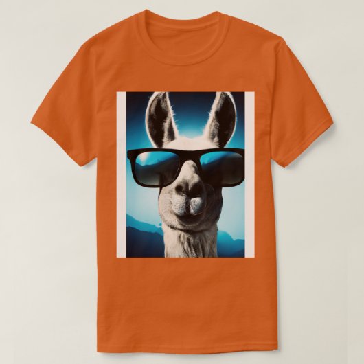 Llama met zonnebril t-shirt (Design voorkant)