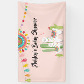 Llama Mexicaans Cactus Fiesta Roze Meisje Baby sho Spandoek (Verticaal)