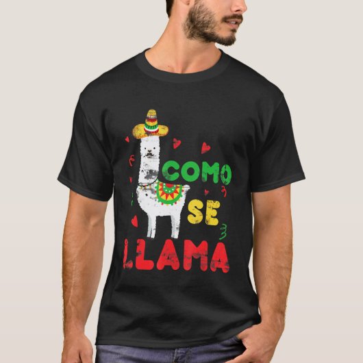 Llama Mexicaans Feest  Cinco De Mayo T-shirt (Voorkant)