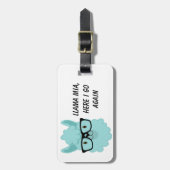 Llama Mia Blauwgroen Bagagelabel (Voorkant verticaal)