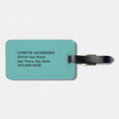 Llama Mia Blauwgroen Bagagelabel (Achterkant horizontaal)