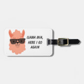 Llama Mia Sinaasappel met zonnebril Bagagelabel (Voorkant horizontaal)