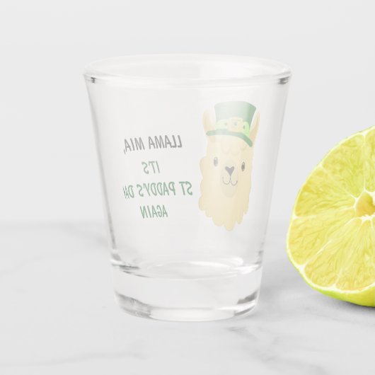Llama Mia St Paddy's Day Shot Glas (Achterkant)
