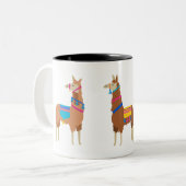 Llama-Mok Tweekleurige Koffiemok (Voorkant links)