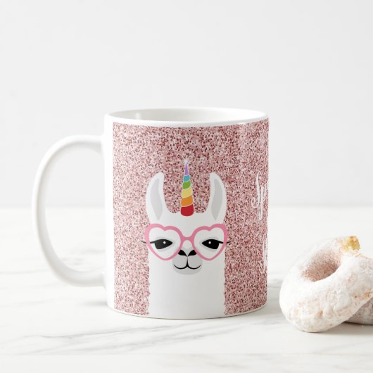 Llama-Mokken Koffiemok (Met donut)
