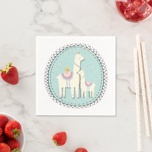 Llama Momma en baby servetten (Insitu)