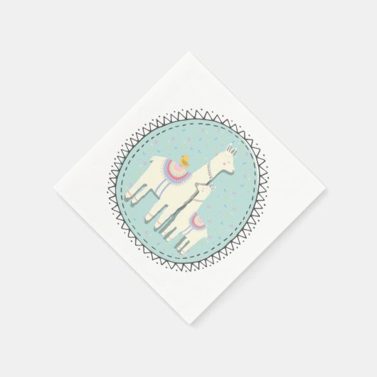 Llama Momma en baby servetten (Hoek)