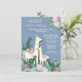 llama momma Fiesta babydoucheuitnodigingen Kaart (Staand voorkant)