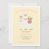 Llama Momma- Schattige, Baby Girl Shower Uitnodigi Kaart (Voorkant)