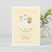 Llama Momma- Schattige, Baby Girl Shower Uitnodigi Kaart (Staand voorkant)