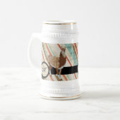 Llama Monogram Stripes Stein Bierpul (Voorkant links)