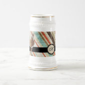 Llama Monogram Stripes Stein Bierpul (Center)