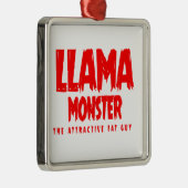 Llama Monster Red Logo Metalen Ornament (Rechts)