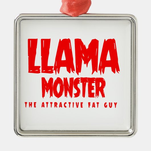 Llama Monster Red Logo Metalen Ornament (Voorkant)